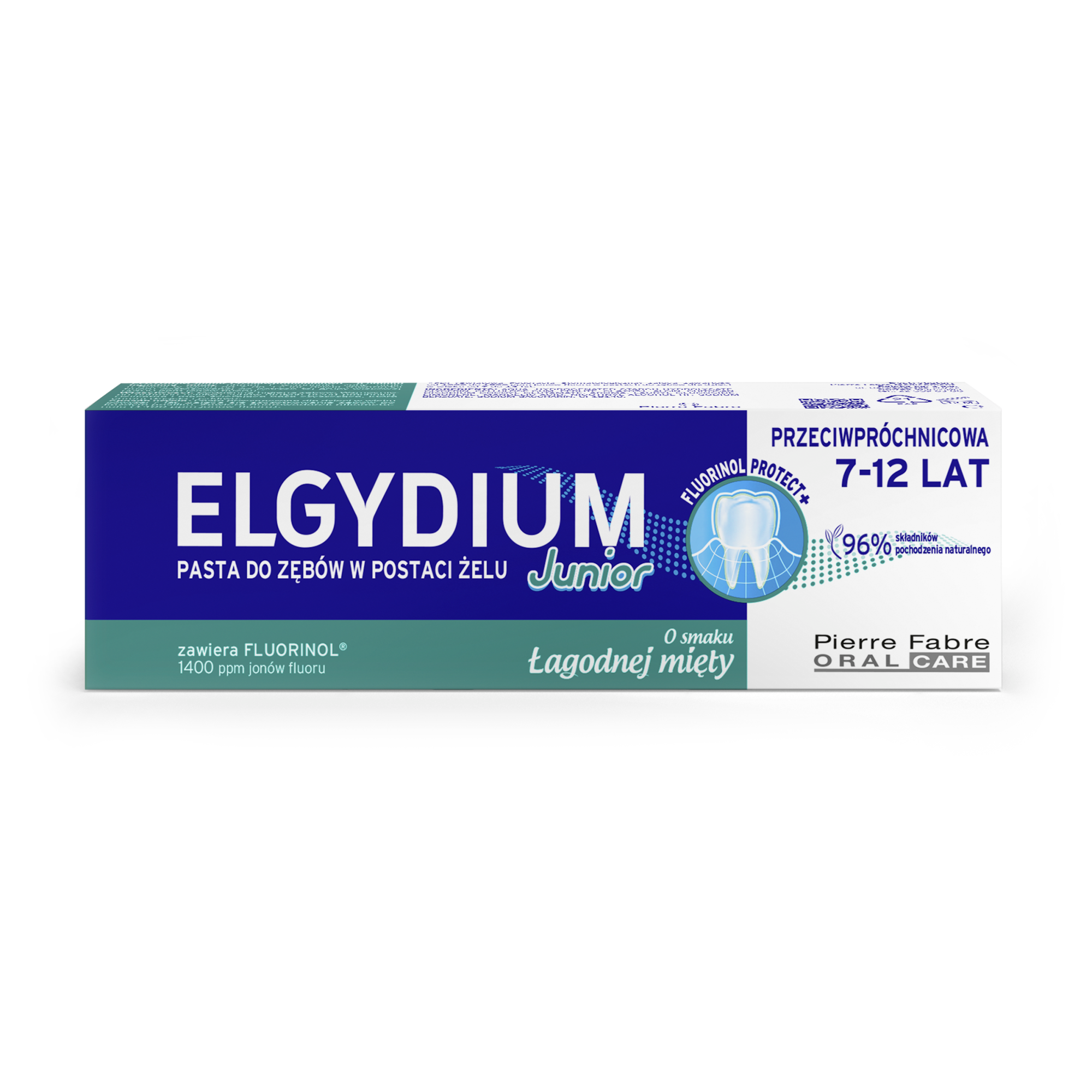 Elgydium Junior, Pasta do mycia zębów przeciwpróchnicowa łagodna mięta 7-12 lat, 50 ml zdjęcie