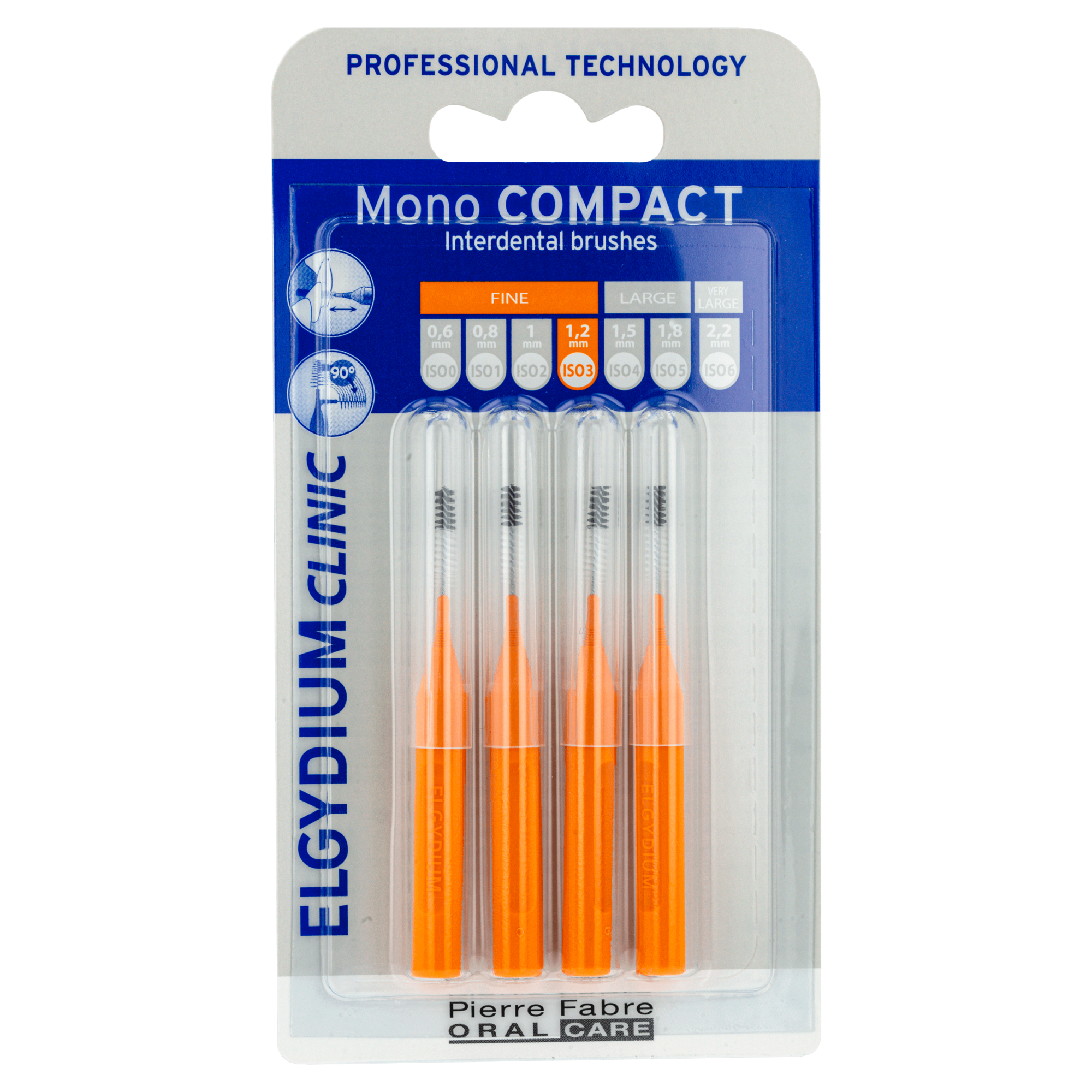 Elgydium Clinic Mono Compact Szczoteczki międzyzębowe 1,2 mm pomarańczowe, 4 szt. cena, opinie, stosowanie zdjęcie