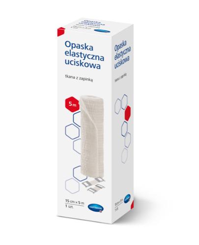 HARTMANN Opaska elastyczna uciskowa tkana z zapinką 15 cm x 5 m, 1 sztuka zdjęcie
