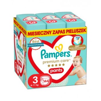 Pampers Premium Care Pants 3 Pieluchomajtki 6-11 kg 144 sztuki