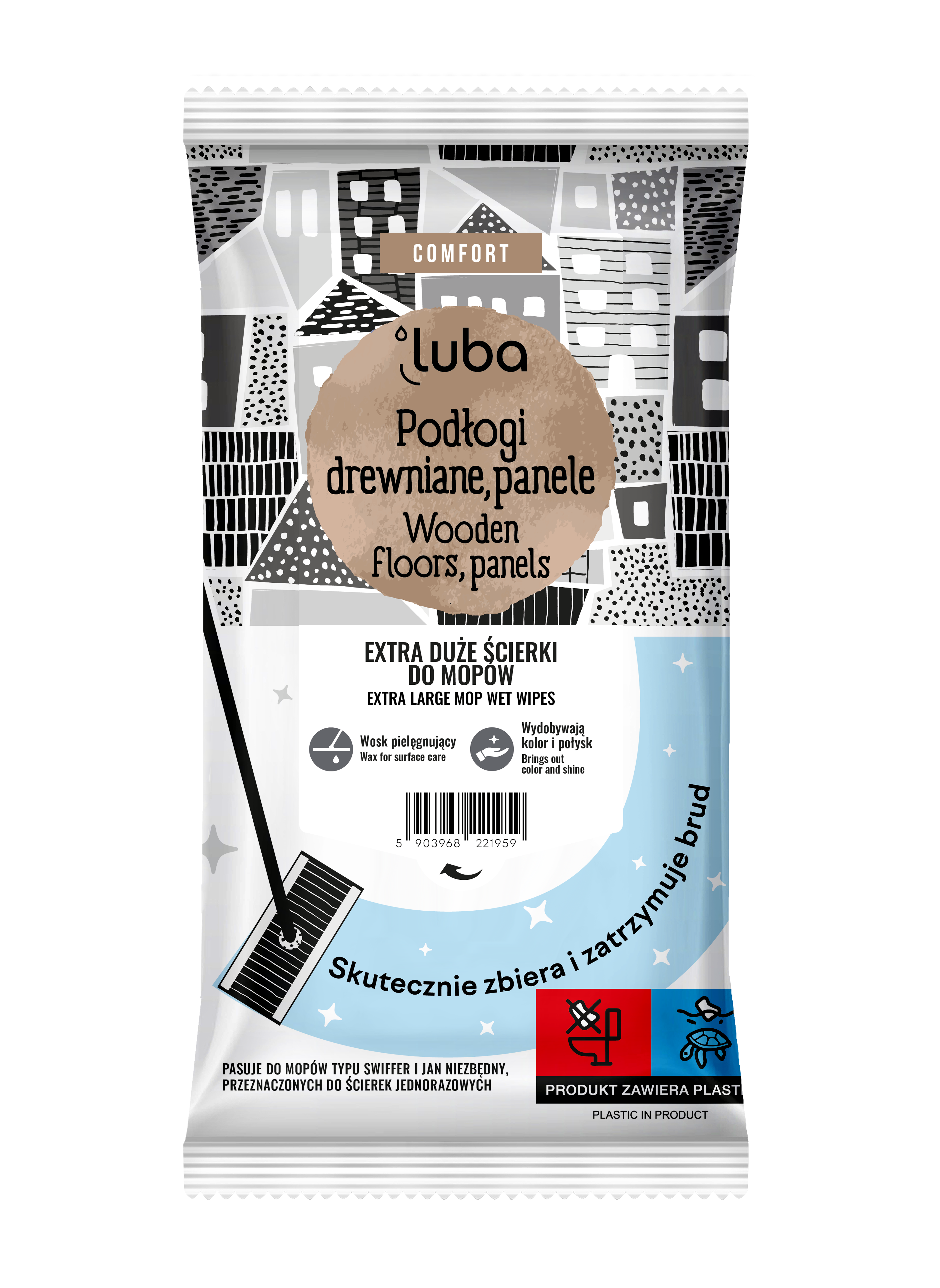 Luba Comfort Duże Ścierki do podłóg drewnianych, 12 sztuk zdjęcie