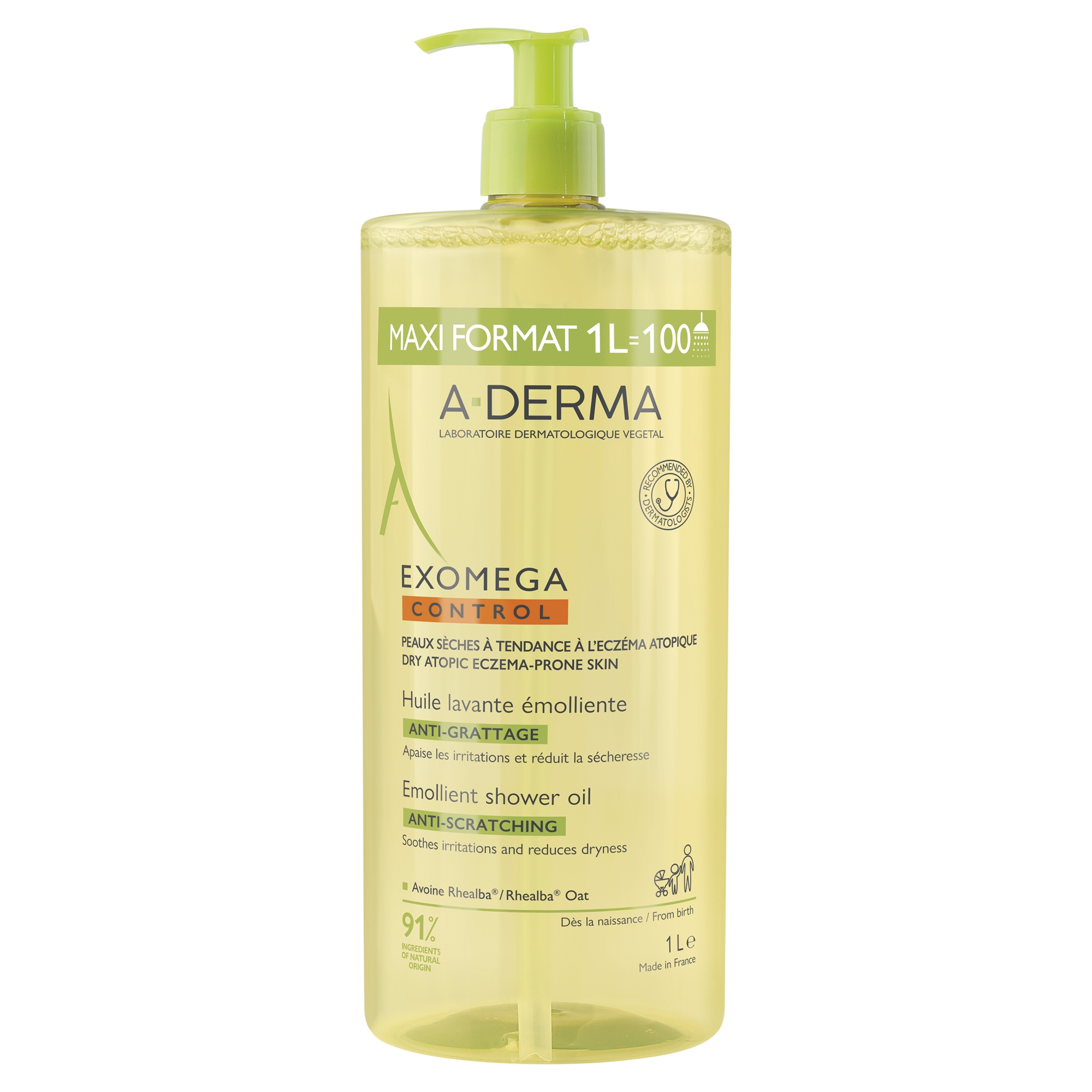 A-Derma Exomega Control, olejek zapobiegający drapaniu oczyszczający olejek emolientowy pod prysznic, 1000 ml zdjęcie