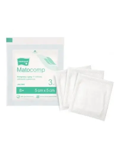 Matocomp Kompres z gazy jałowe 17-nitowe 12-warstwowe 9x9cm Peel Pack 3 sztuki zdjęcie