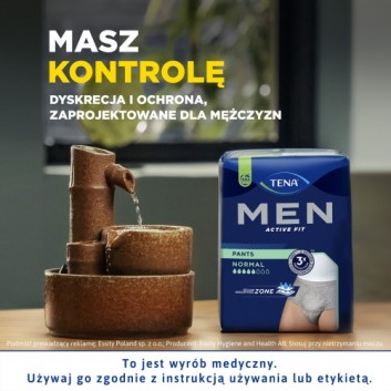 Tena Men Pants Normal Grey majtki chłonne dla mężczyzn rozmiar L/XL 8 sztuk