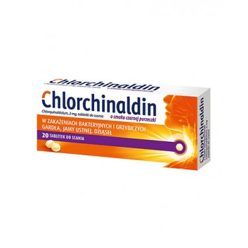 Chlorchinaldin 2mg o smaku czarnej porzeczki 20 tabletek do ssania