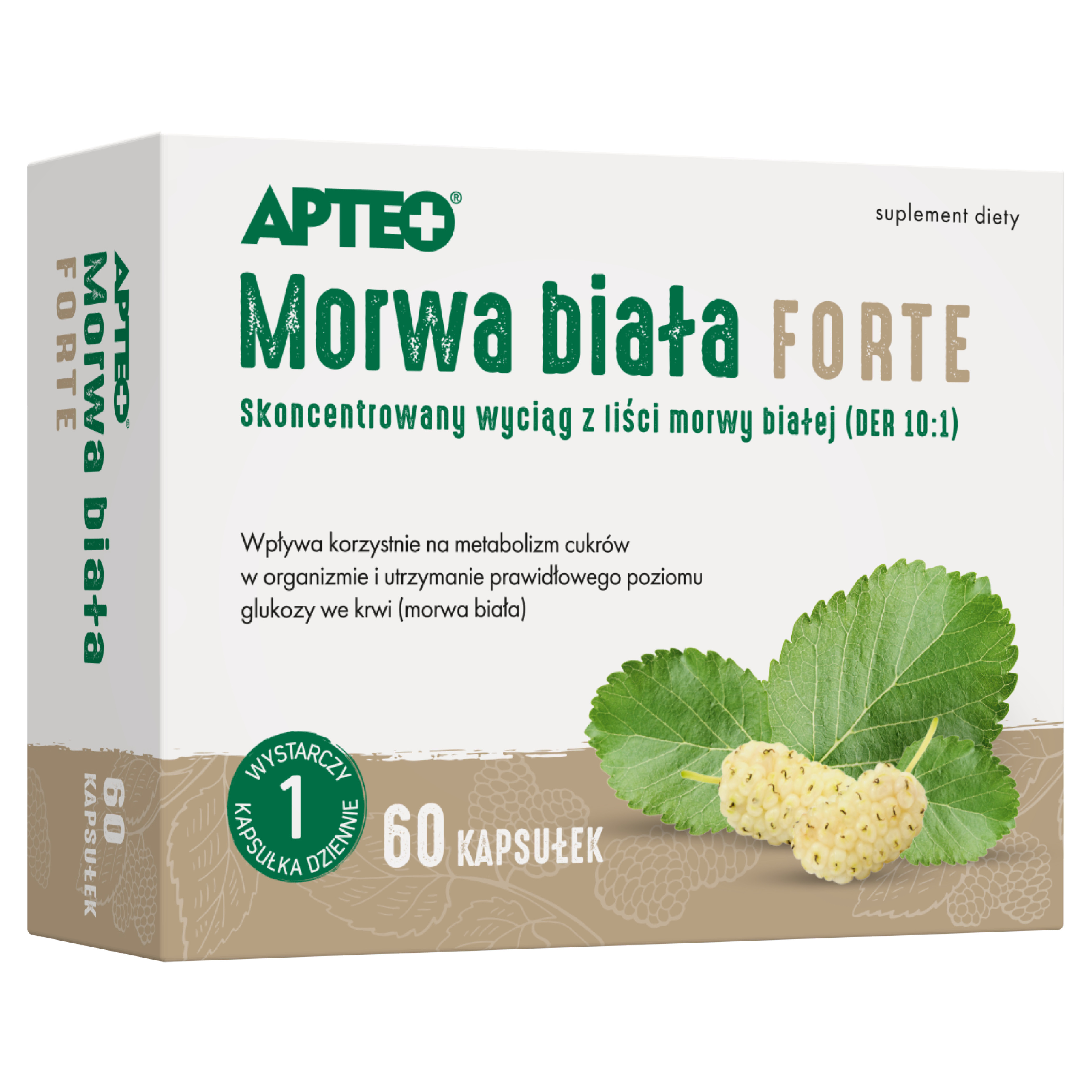 Apteo Morwa biała Forte, kapsułki, 60 sztuk zdjęcie