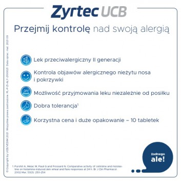 Zyrtec UCB 10 mg 10 tabletek powlekanych