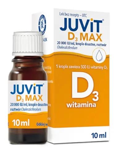 Juvit D3 Max, 20 000 IU/ml, krople doustne, 10 ml zdjęcie