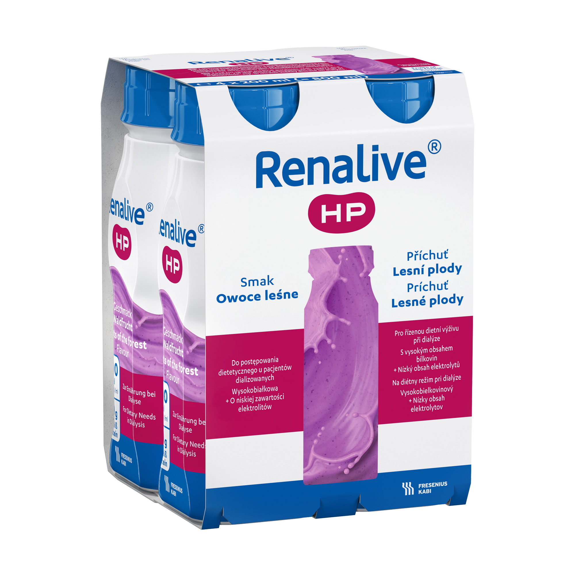 Renalive HP Owoce leśne, płyn, 4 x 200 ml zdjęcie