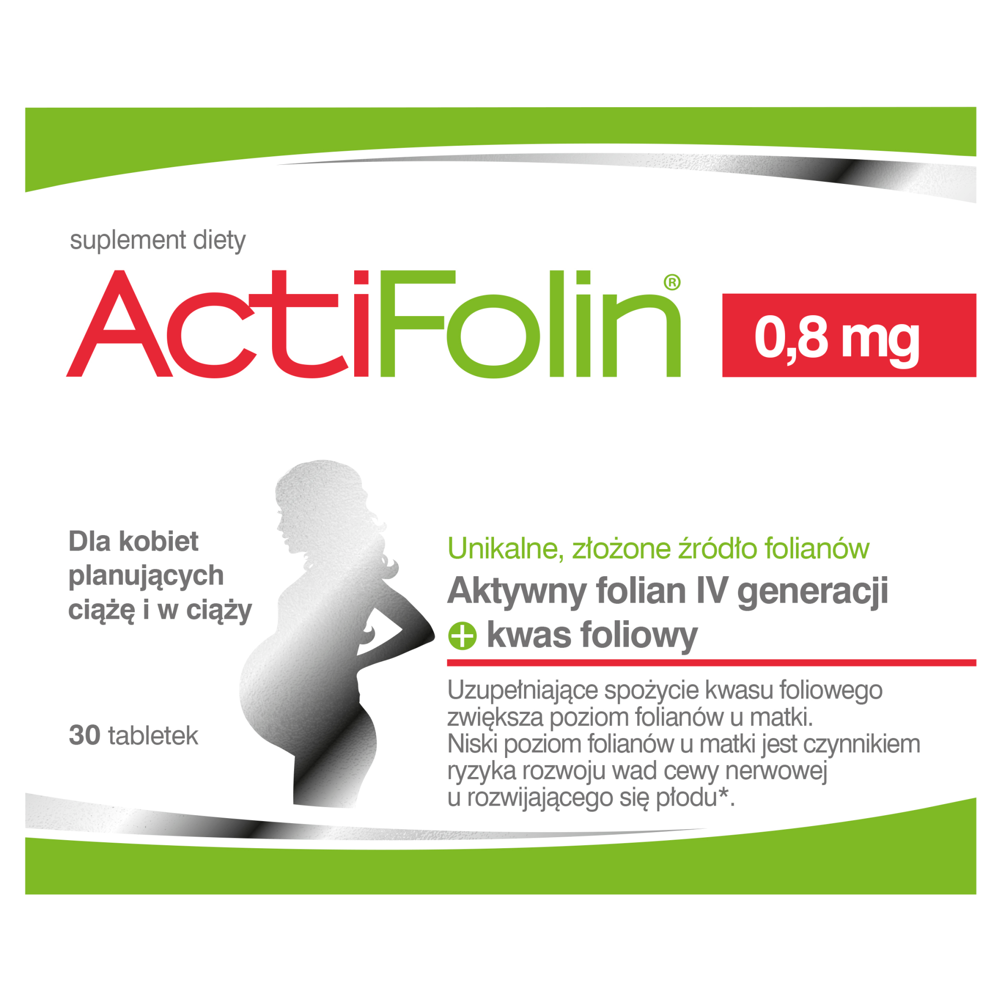ActiFolin 0,8mg kwas foliowy 30 tabletek zdjęcie