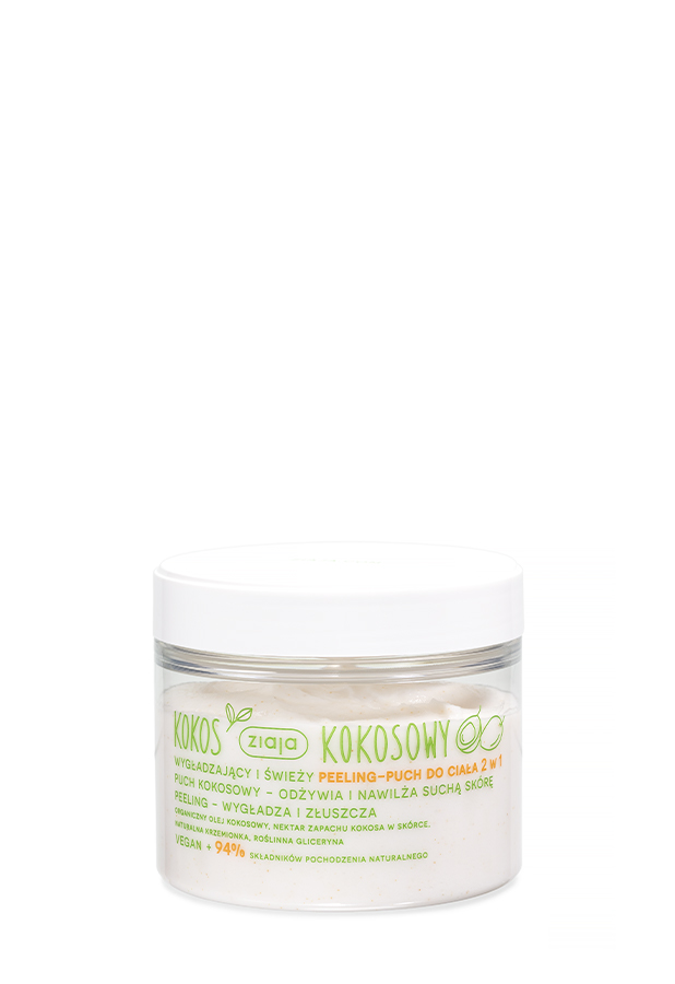 Ziaja Kokos Kokosowy wygładzający i świeży peeling-puch do ciała 2w1 270 ml zdjęcie