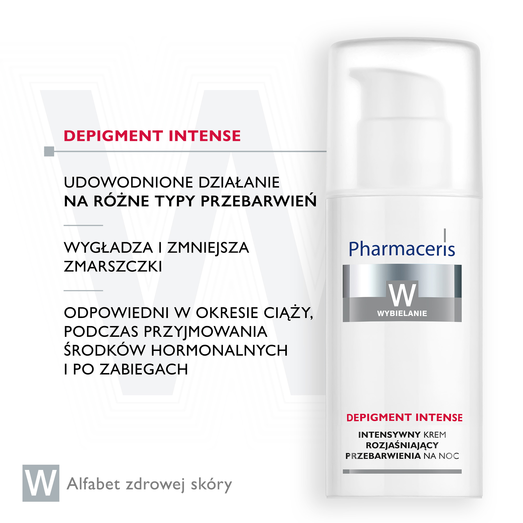 Pharmaceris W Depigment Intense Krem intensywny rozjaśniający przebarwienia na noc, 50 ml