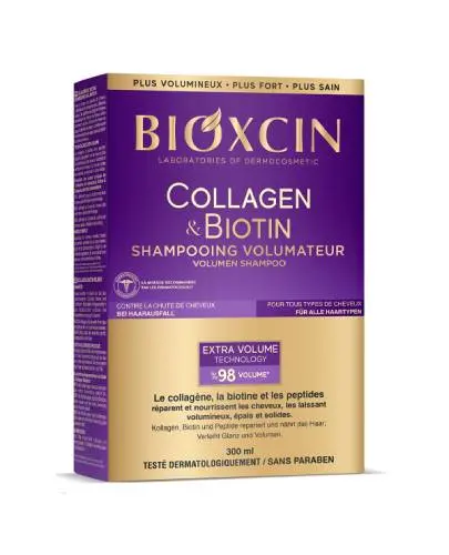 Bioxcin Collagen & Biotin, Szampon dodający włosom objętości, przeciw wypadaniu włosów, 300 ml zdjęcie