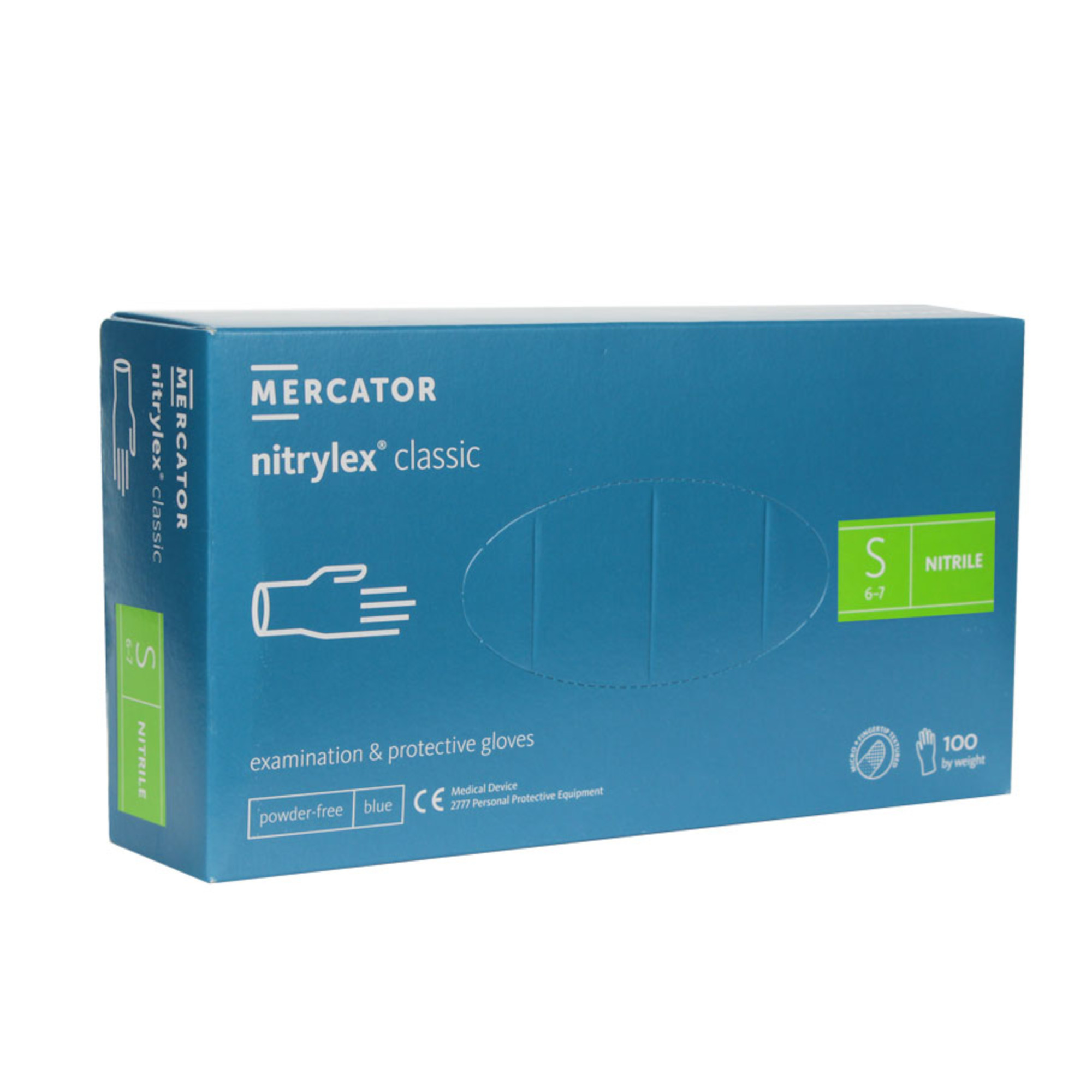 Mercator Rękawice diagnostyczne i ochronne, nitrylowe, rozmiar S (6-7), 100 sztuk zdjęcie