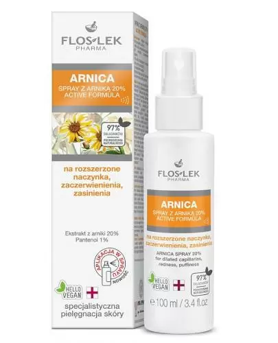 Flos-Lek Arnica spray z arniką 20%  na rozszerzone naczynka, zaczerwienienia, zasinienia 100 ml zdjęcie