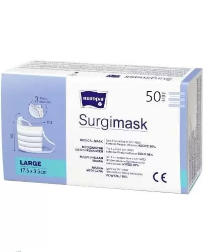 Matopat Surgimask maseczka jednorazowa chirurgiczna rozmiar L 50 sztuk zdjęcie