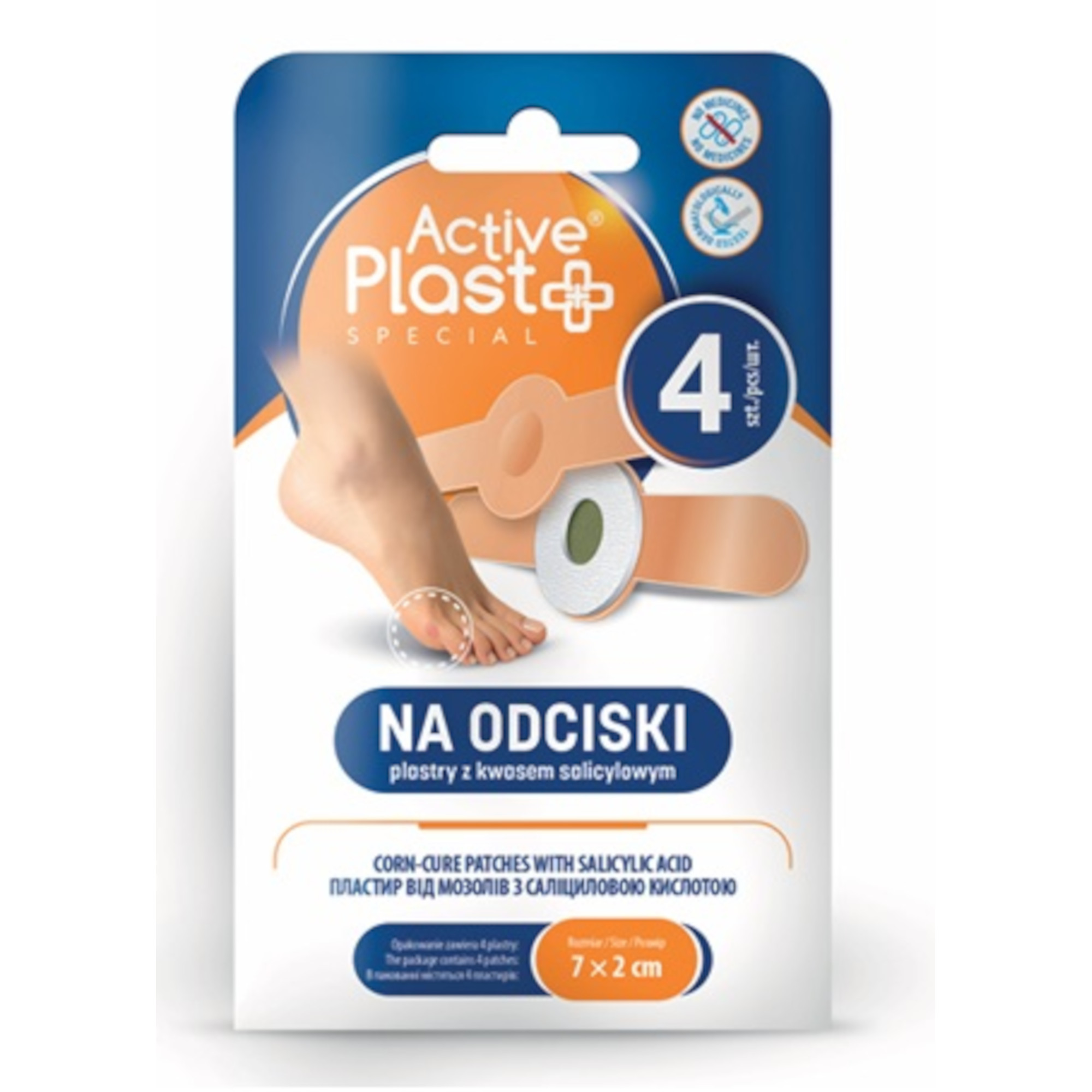 Active Plast, plastry na odciski z kwasem salicylowym, 4 sztuki zdjęcie