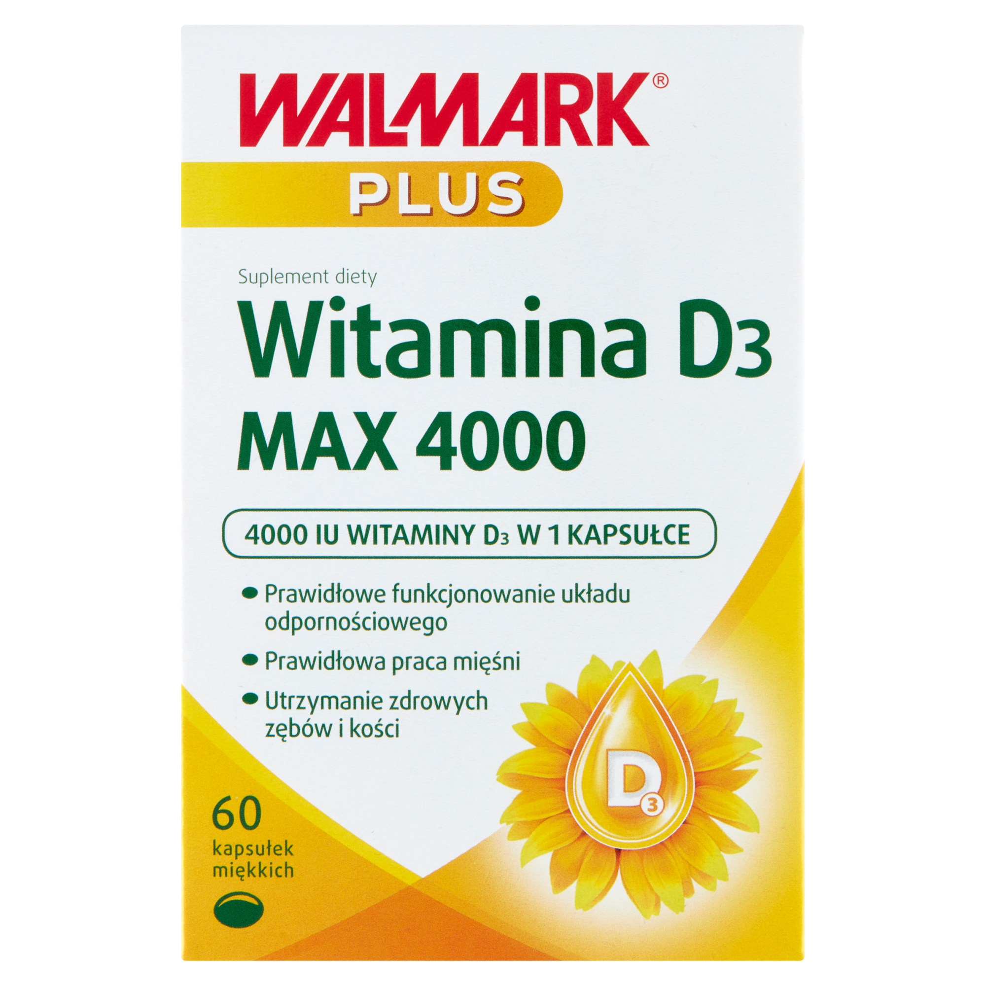 Walmark Plus Witamina D3 Max 4000, 60 kaps., cena, opinie, stosowanie zdjęcie