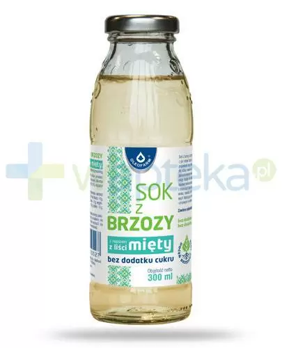 Oleofarm sok z brzozy z miętą bez dodatku cukru, płyn 300 ml zdjęcie
