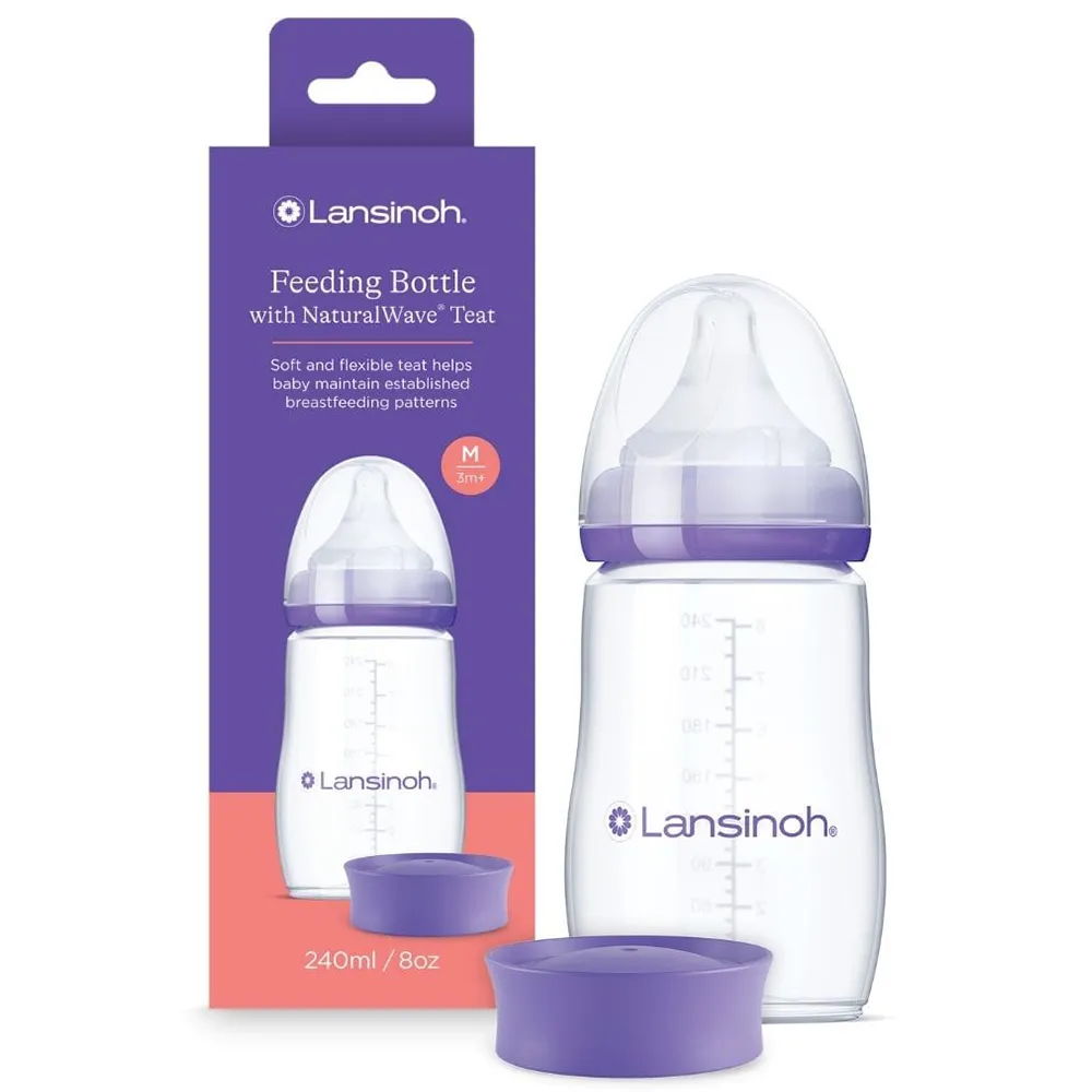 Lansinoh Butelka ze smoczkiem NaturalWave Teat M, średni przepływ, 240 ml zdjęcie