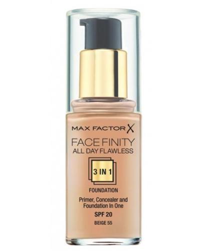 Max Factor Face Finity All Day Flawless 3w1 SPF 20 Podkład do twarzy 55 Beige - 30 ml - cena, opinie, właściwości zdjęcie