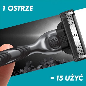 Gillette Mach3 Charcoal Maszynka do golenia dla mężczyzn, 1 sztuka, 2 ostrza wymienne