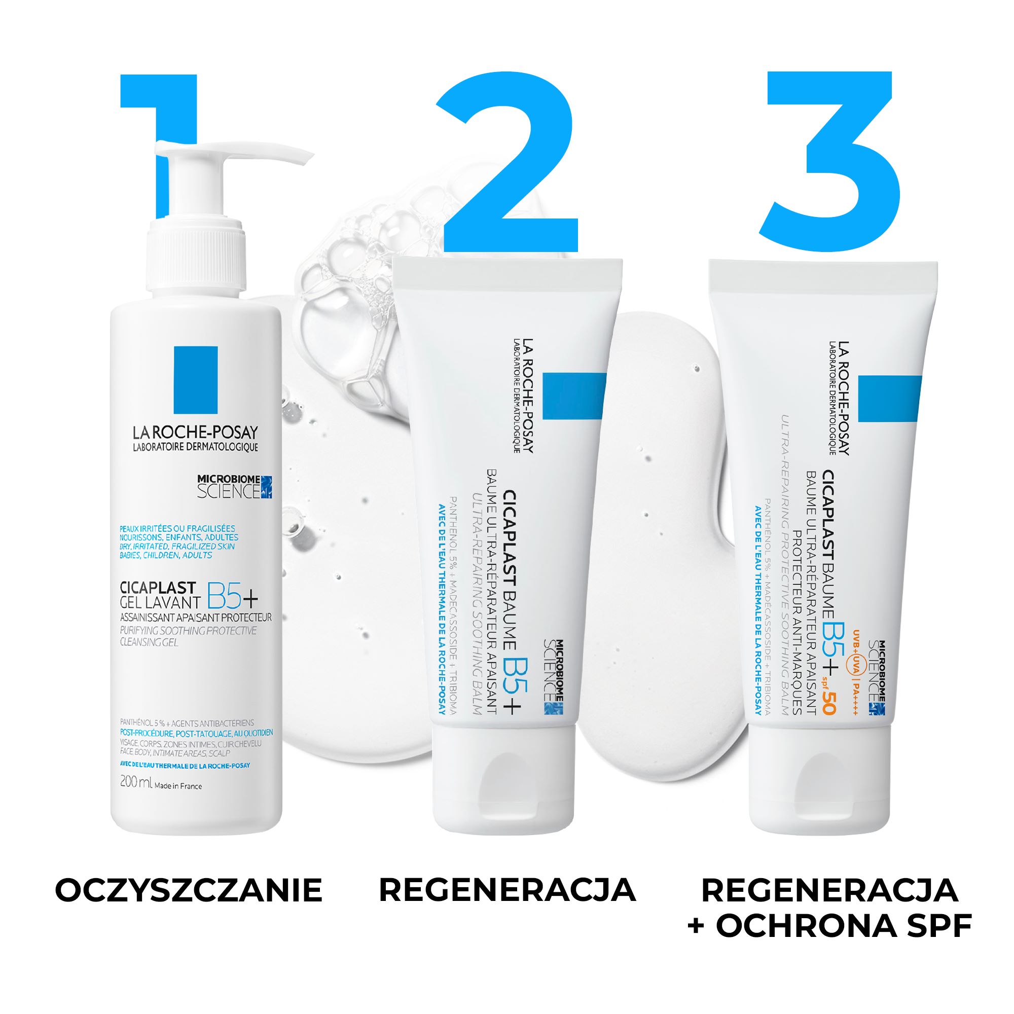 La Roche-Posay, Cicaplast Gel Lavant B5+, pianka oczyszczająca do twarzy, 200 ml