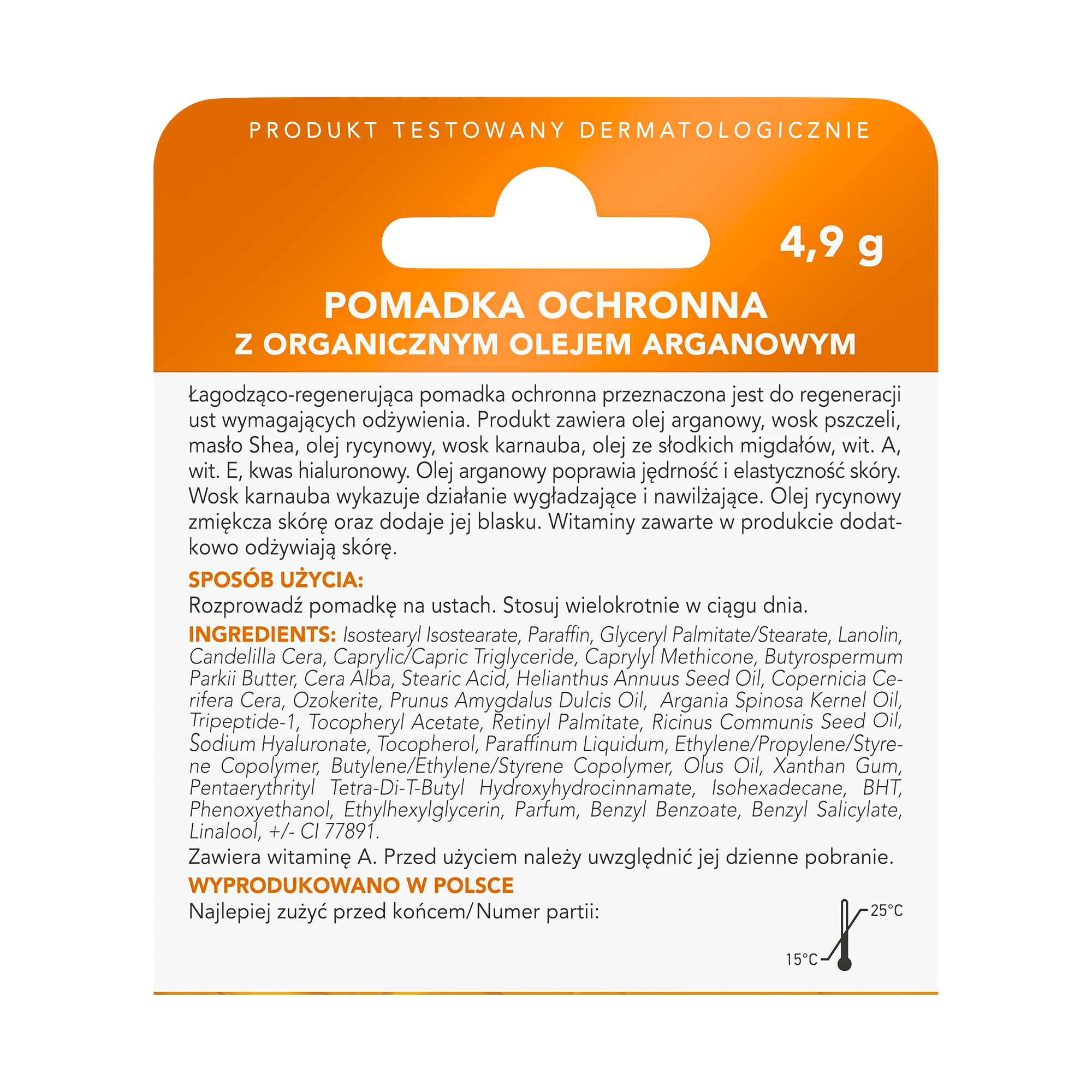 Argan Oil pomadka ochronna 4,9 g