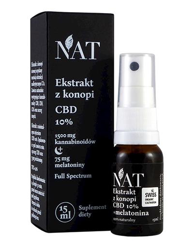 Nat Olejek Konopny CBD 10% 1500 mg kannabinoidów + 75 mg melatoniny, 15 ml zdjęcie