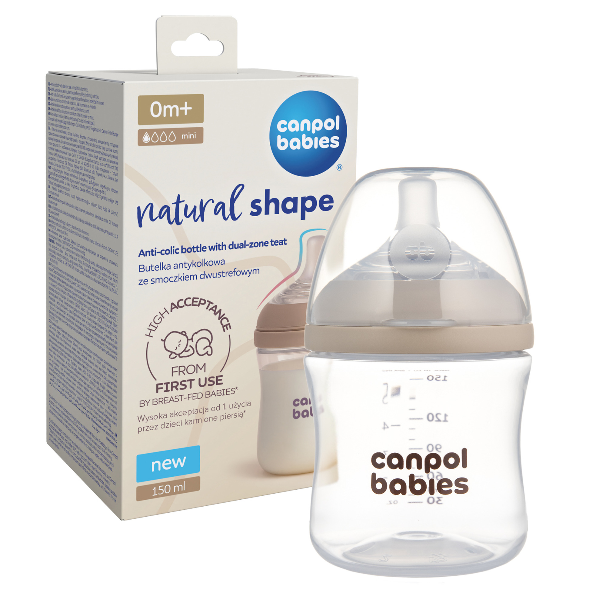 Canpol babies butelka Natural Shape ze smoczkiem dwustrefowym 35/400, 150 ml zdjęcie