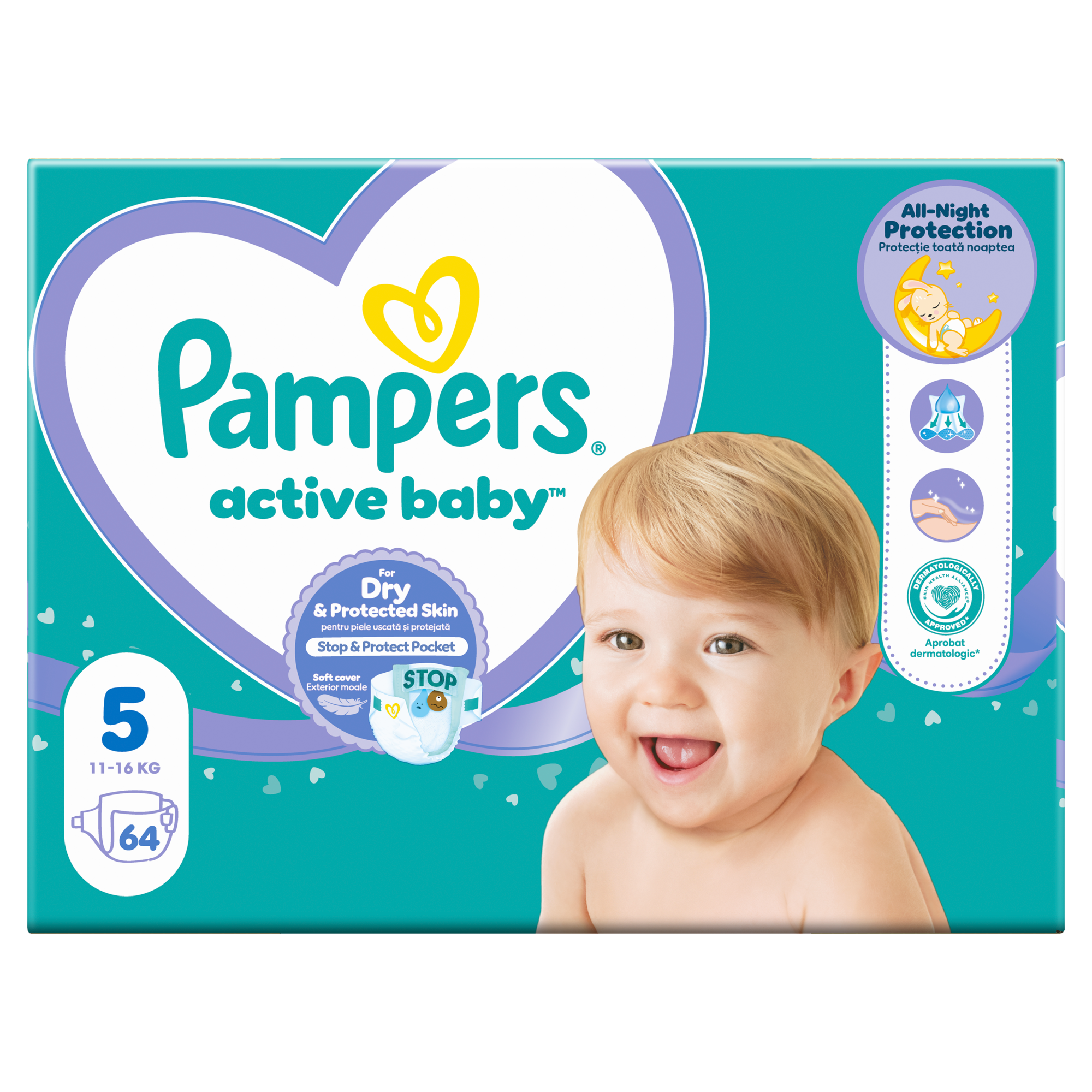 Pampers Active Baby 5 Junior 11 - 16 kg, 64 sztuki zdjęcie