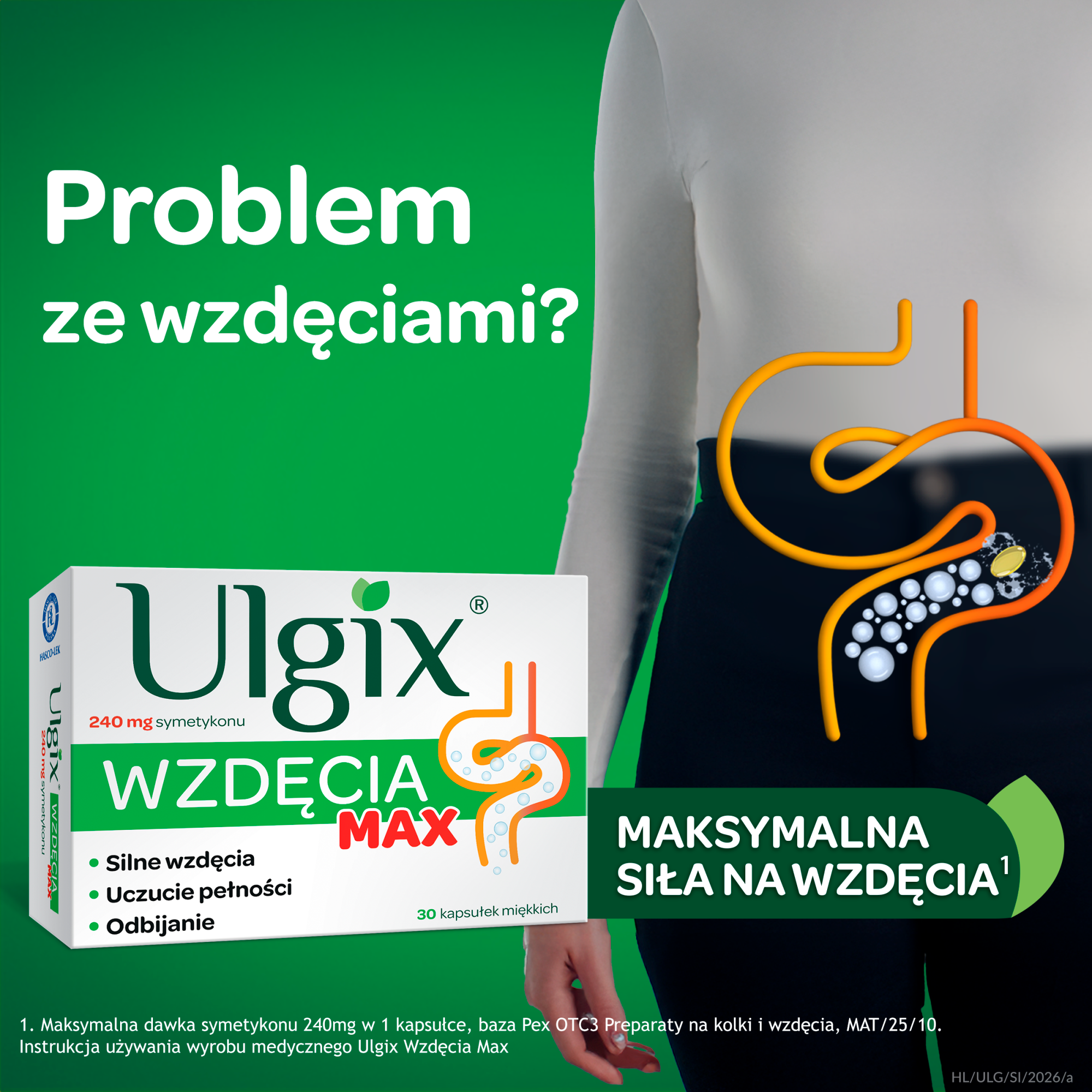 Ulgix Wzdęcia 80 mg 25 kapsułek