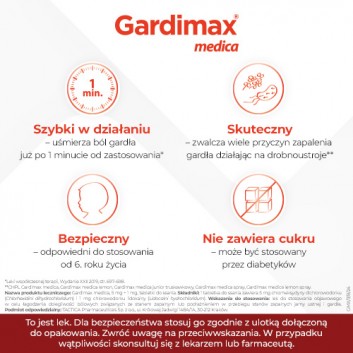 Gardimax Medica 5 mg + 1 mg bez cukru 24 tabletki