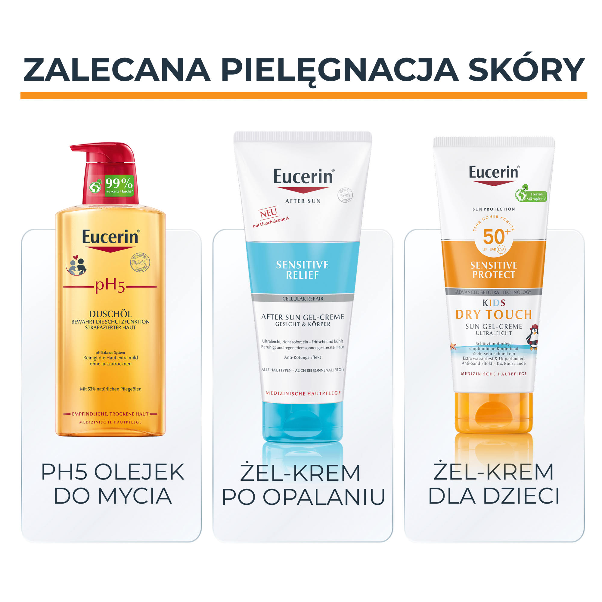 Eucerin Sun Protection Sensitive Protect, Żel-krem dla dzieci ochronny SPF 50+, 200 ml