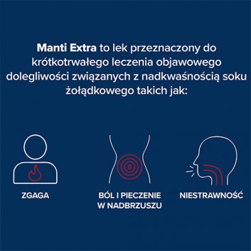 Manti Extra, 12 tabl. Zgaga, niestrawność, cena, skład, stosowanie