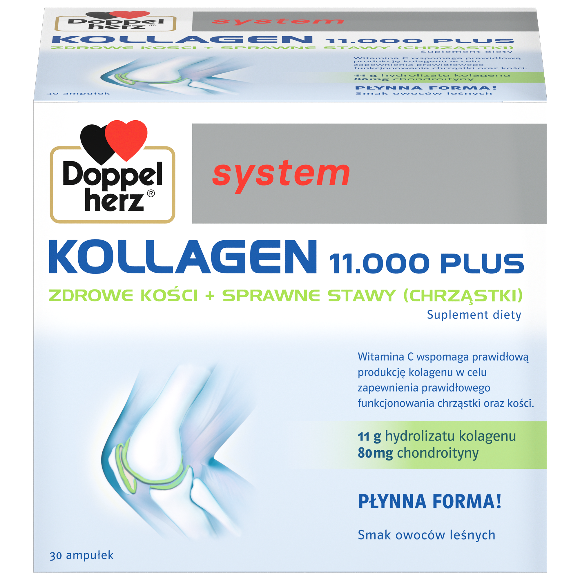 Doppelherz system, Kollagen 11000 Plus, ampułki, 30 sztuk x 25 ml zdjęcie
