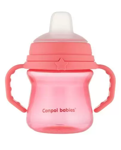 Canpol Babies FirstCup kubek z silikonowym ustnikiem 150 ml 1 sztuka [56/614_pin] zdjęcie