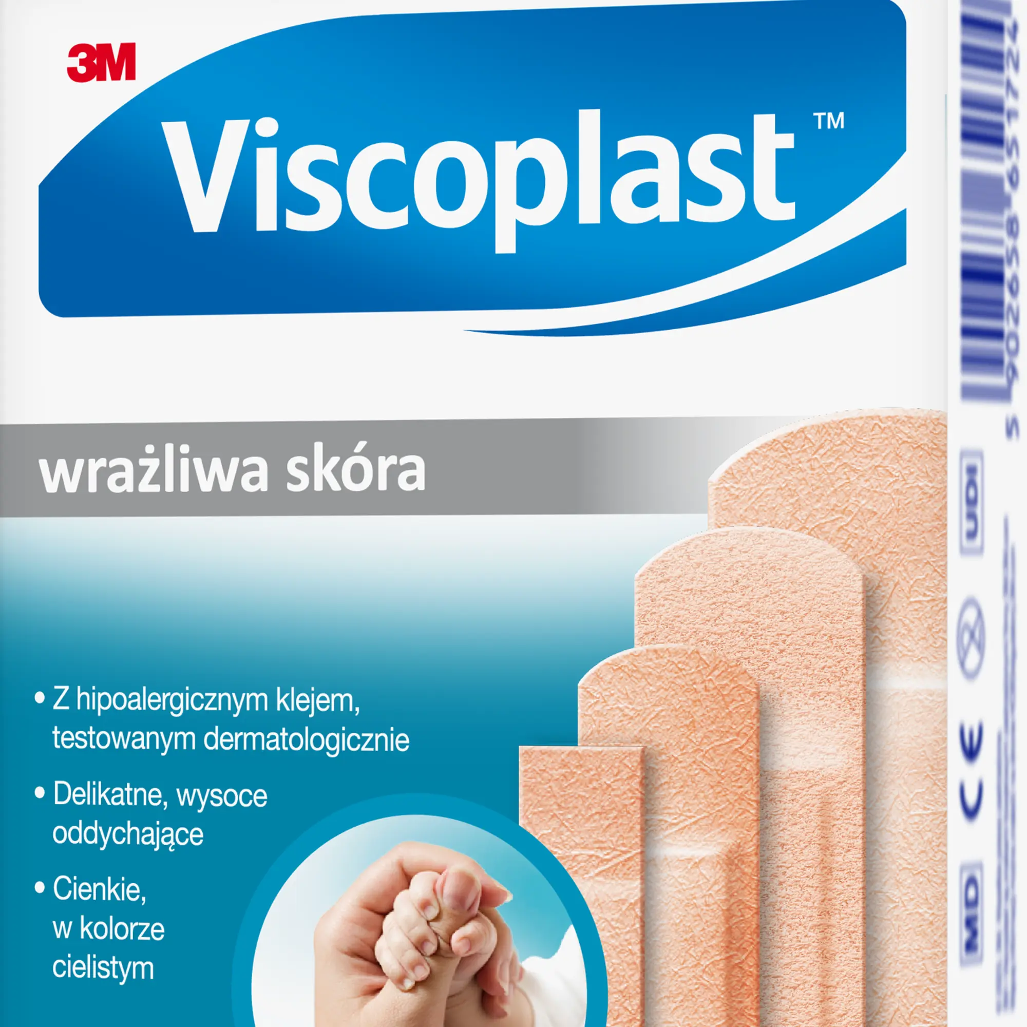Viscoplast delikatne, wysoce oddychające plastry dla skóry wrażliwej 24 sztuki