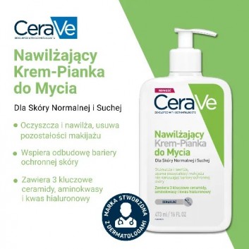 CeraVe, nawilżający krem-pianka do mycia, 473 ml