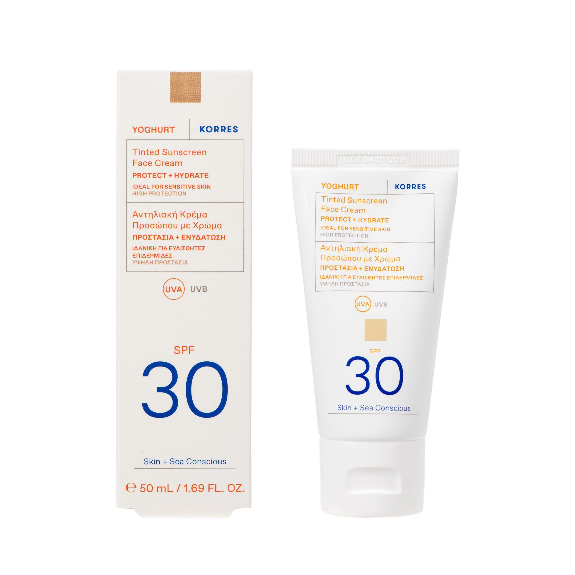 Korres Yoghurt, koloryzujący krem do twarzy SPF 30, 50 ml