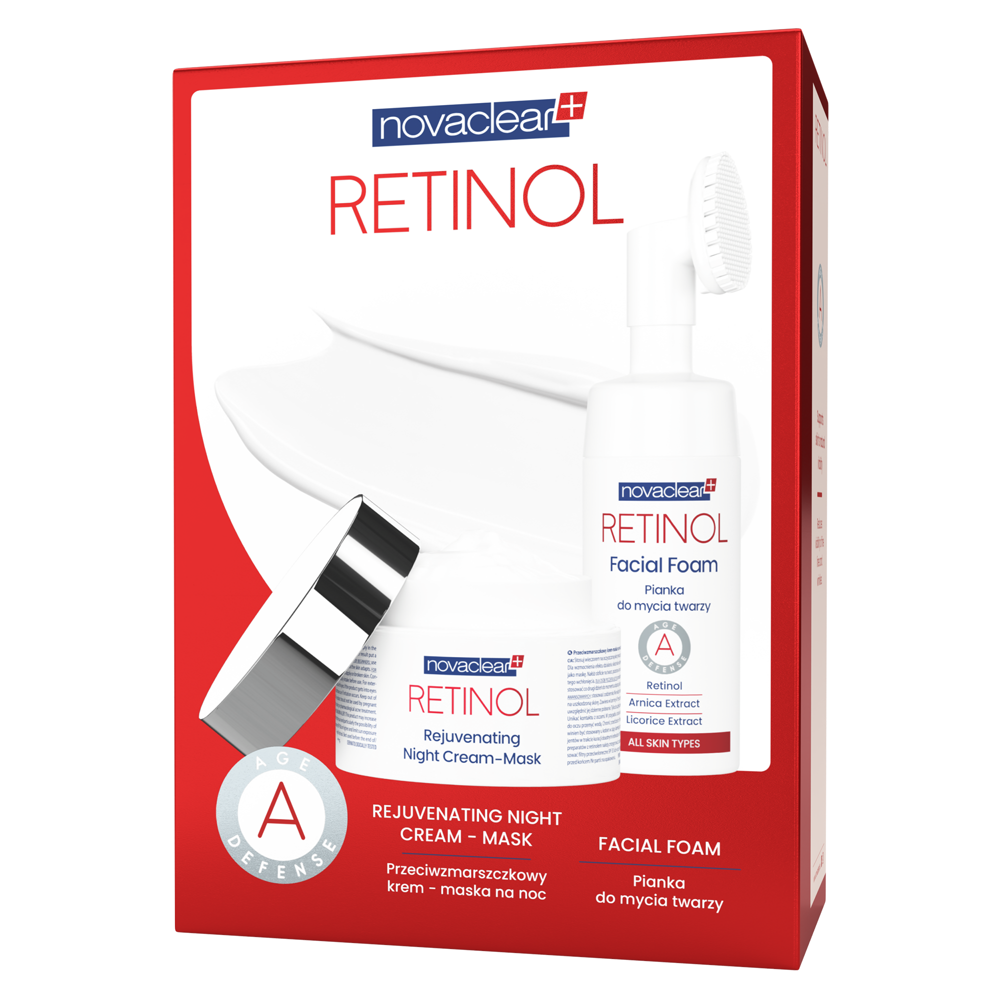Zestaw Novaclear Retinol, krem na noc 50 ml, Pianka do mycia twarzy, 50 ml zdjęcie