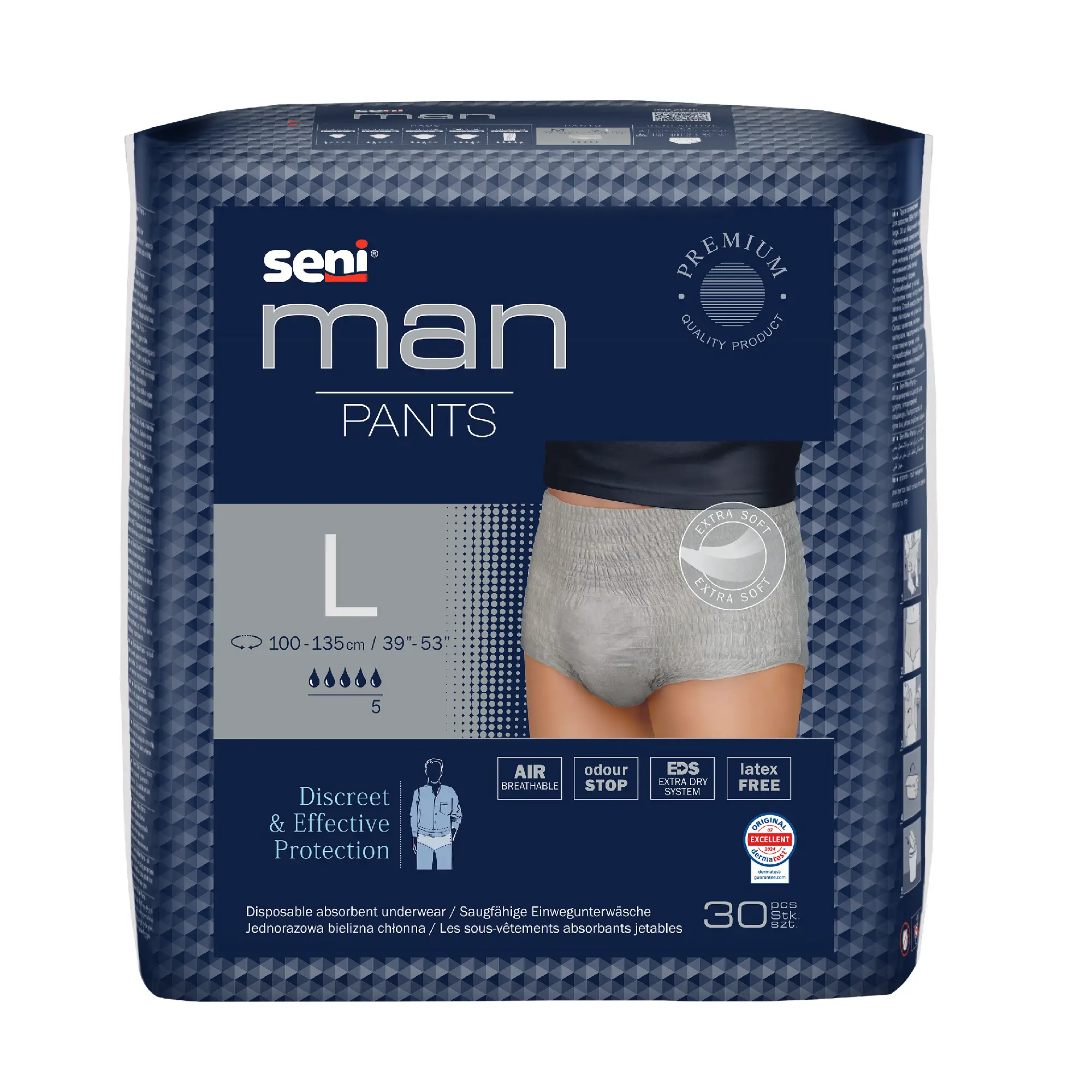 Seni Man Pants, Majtki chłonne, 5 kropli, rozmiar L, 30 sztuk zdjęcie