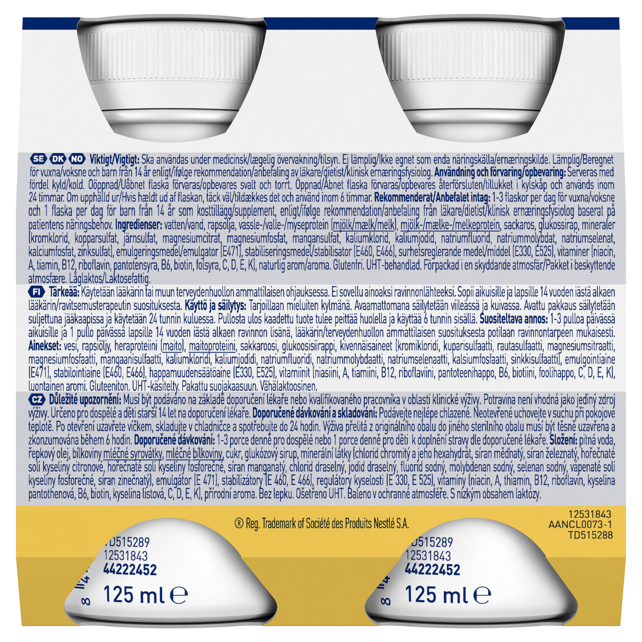 Nestle Resource Ultra + Wanilia, 4 x 125 ml