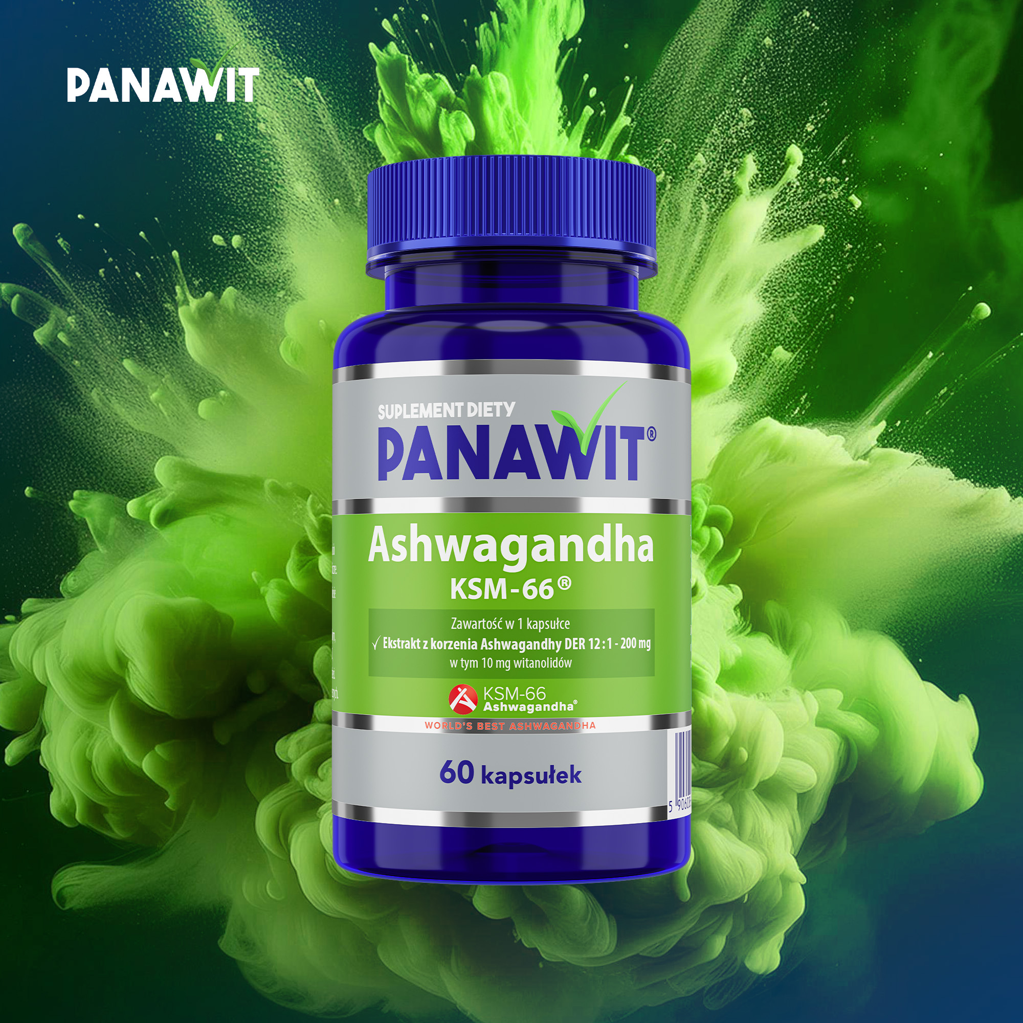 Panawit, Ashwagandha KSM-66, 200 mg, 60 kapsułek