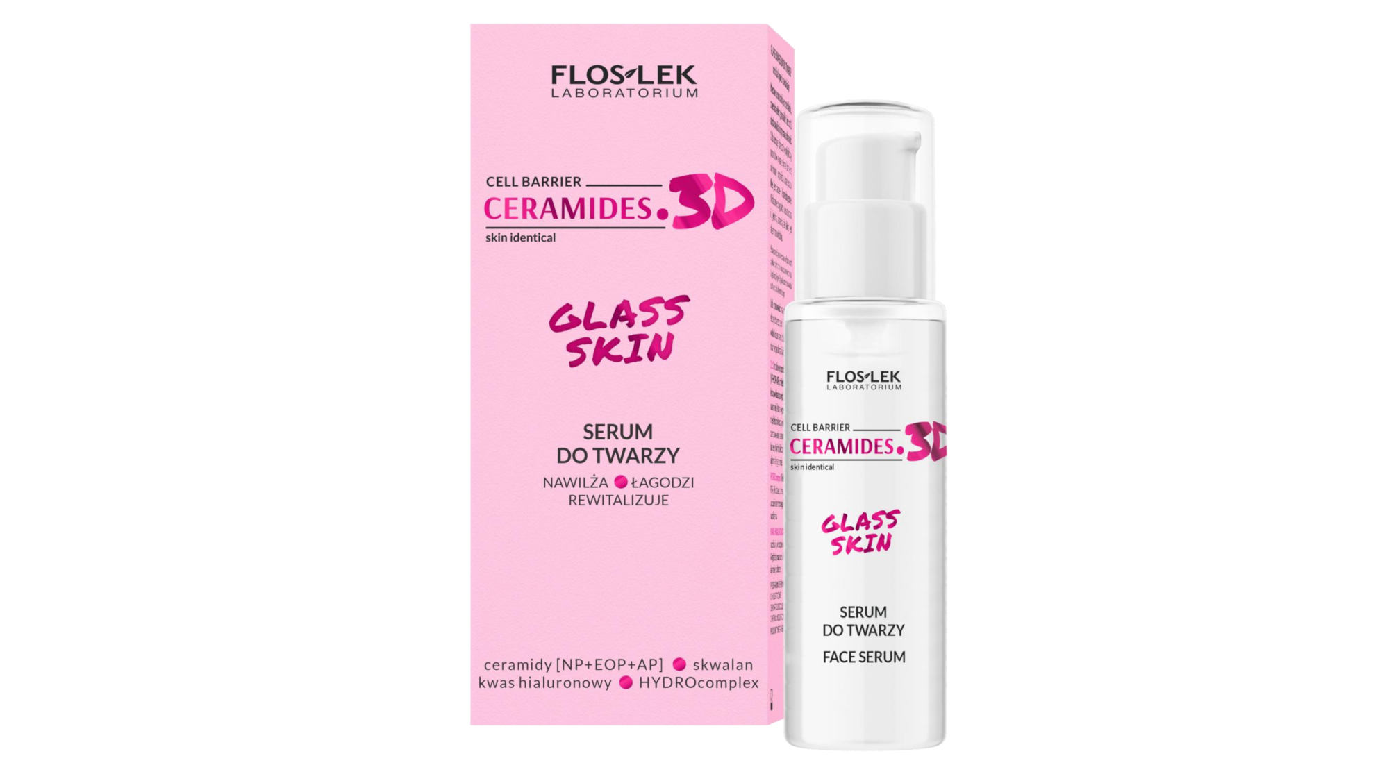 Floslek Ceramides. 3D Glass Skin, Serum na twarz nawilża łagodzi rewitalizuje, 30 ml zdjęcie