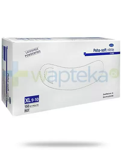 Hartmann Peha-Soft Nitrile Fino rękawice nitrylowe bezpudrowane rozmiar XL 150 sztuk zdjęcie