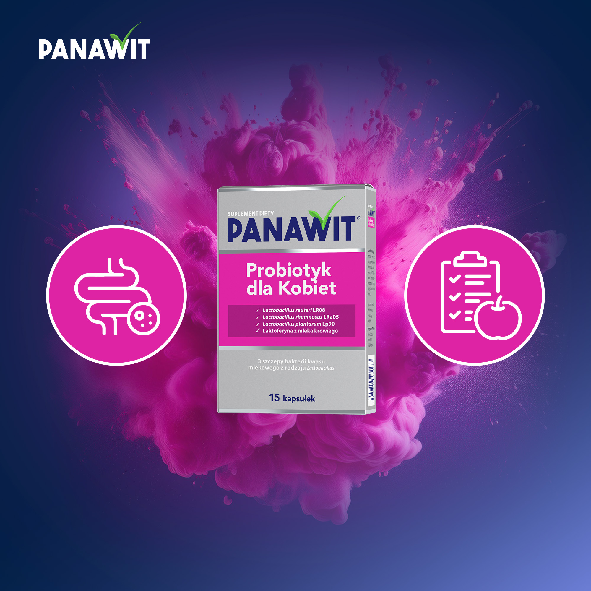 Panawit, Probiotyk dla Kobiet, kapsułki, 3 x 15 sztuk