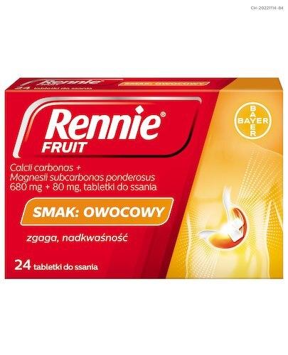 Rennie Fruit o smaku owocowym, na zgagę, refluks i niestrawność, 24 tabletki do ssania zdjęcie