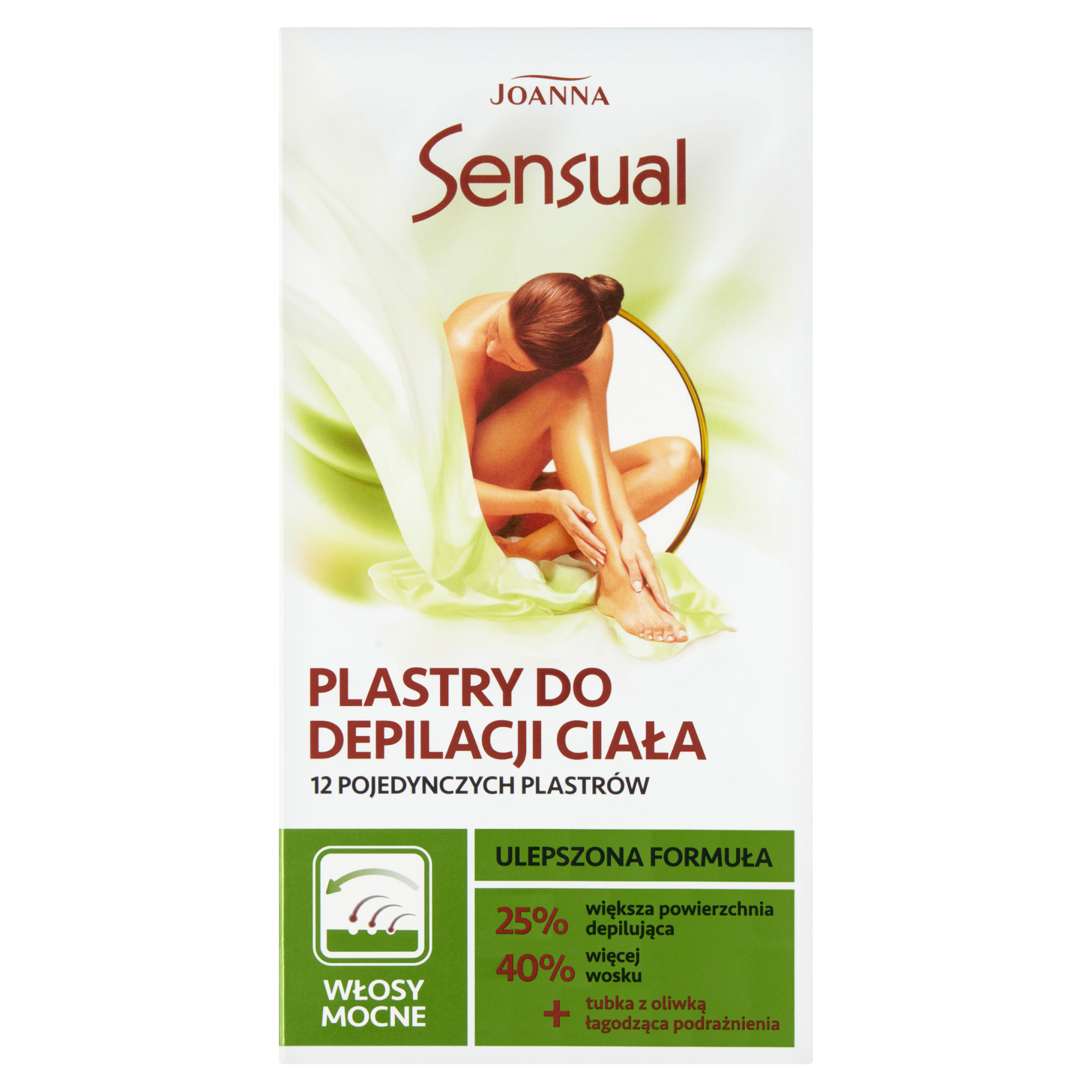 Joanna Sensual plastry do depilacji włosów mocnych 12 szt. + oliwka zdjęcie