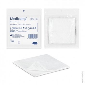 Hartmann Medicomp Kompresy jałowe 7,5 cm x 7,5 cm 5 x 2 sztuki